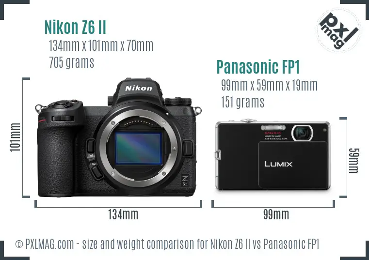 Nikon Z6 II vs Panasonic FP1 size comparison
