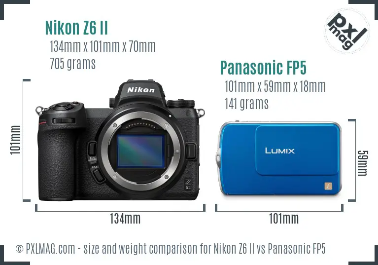 Nikon Z6 II vs Panasonic FP5 size comparison
