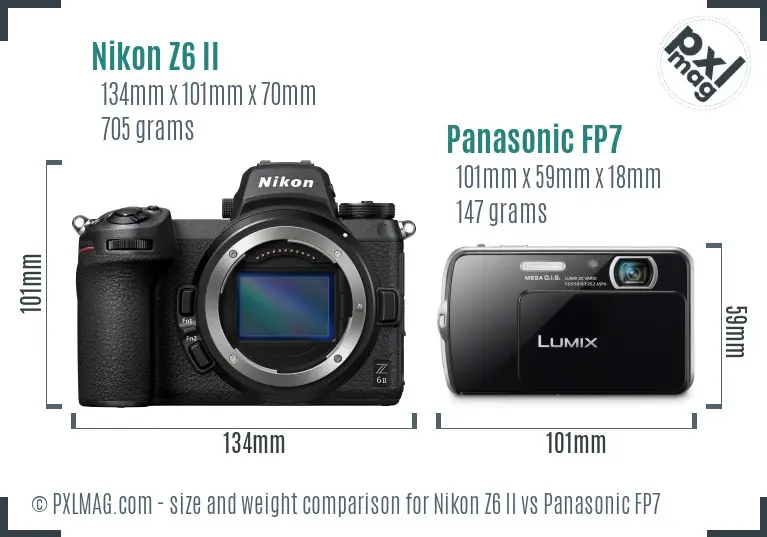 Nikon Z6 II vs Panasonic FP7 size comparison