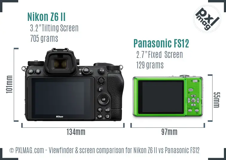 Nikon Z6 II vs Panasonic FS12 Screen and Viewfinder comparison