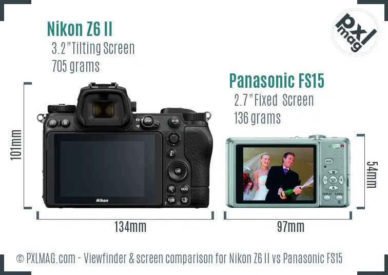 Nikon Z6 II vs Panasonic FS15 Screen and Viewfinder comparison