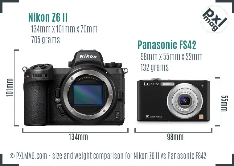 Nikon Z6 II vs Panasonic FS42 size comparison