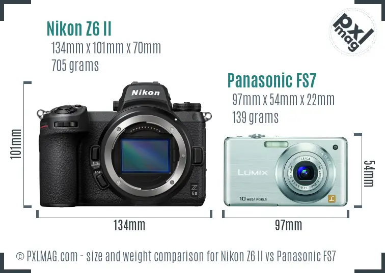 Nikon Z6 II vs Panasonic FS7 size comparison