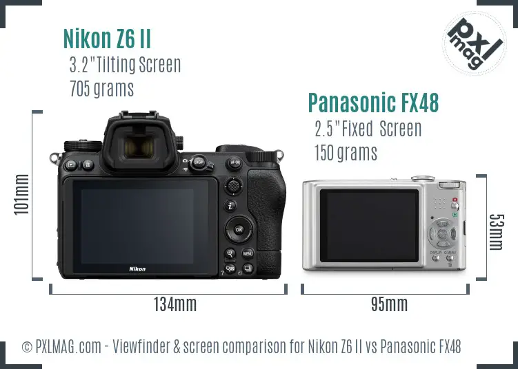 Nikon Z6 II vs Panasonic FX48 Screen and Viewfinder comparison