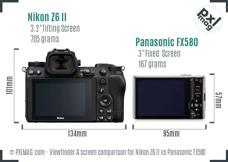 Nikon Z6 II vs Panasonic FX580 Screen and Viewfinder comparison