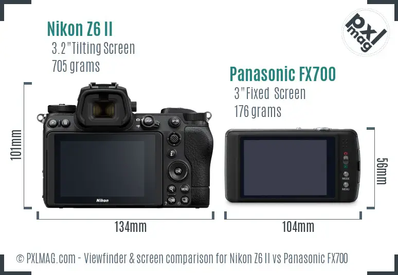 Nikon Z6 II vs Panasonic FX700 Screen and Viewfinder comparison