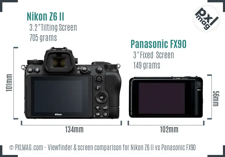 Nikon Z6 II vs Panasonic FX90 Screen and Viewfinder comparison