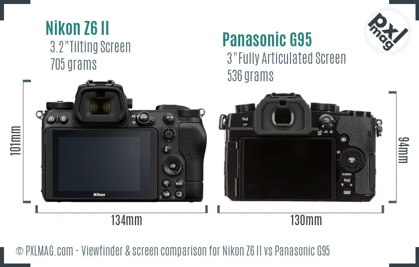 Nikon Z6 II vs Panasonic G95 Screen and Viewfinder comparison