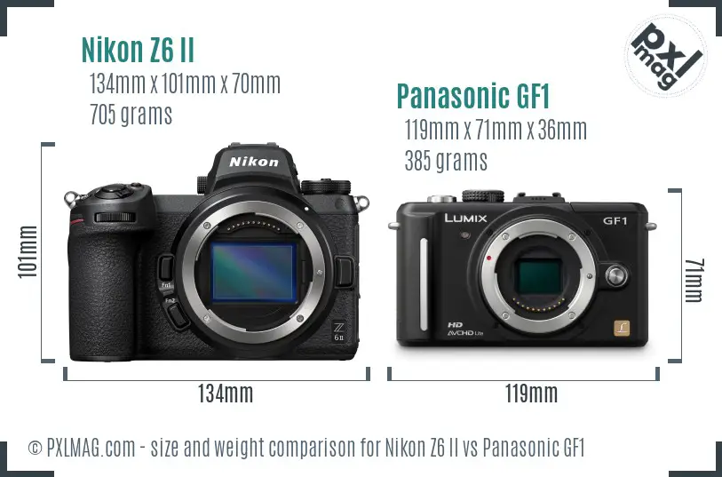 Nikon Z6 II vs Panasonic GF1 size comparison
