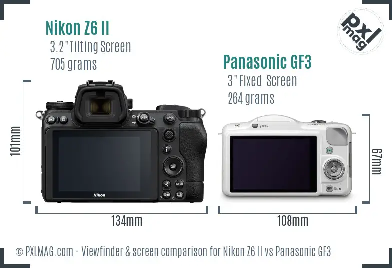 Nikon Z6 II vs Panasonic GF3 Screen and Viewfinder comparison
