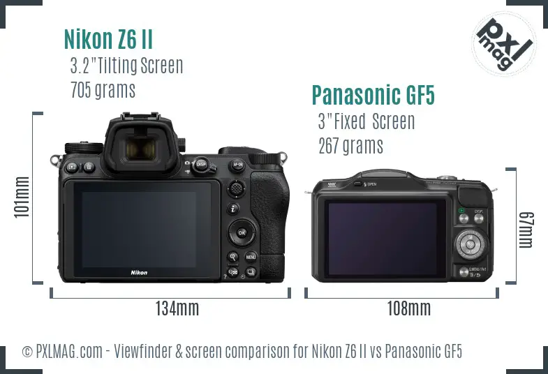 Nikon Z6 II vs Panasonic GF5 Screen and Viewfinder comparison
