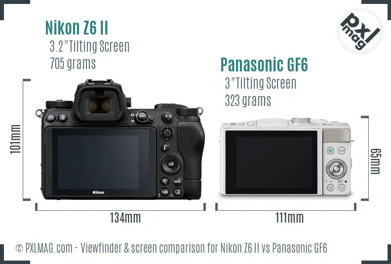 Nikon Z6 II vs Panasonic GF6 Screen and Viewfinder comparison