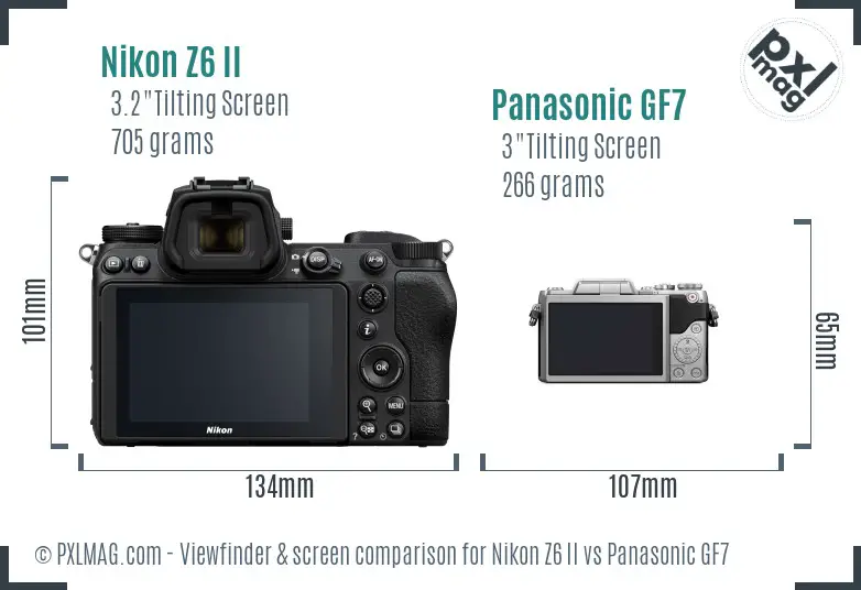 Nikon Z6 II vs Panasonic GF7 Screen and Viewfinder comparison