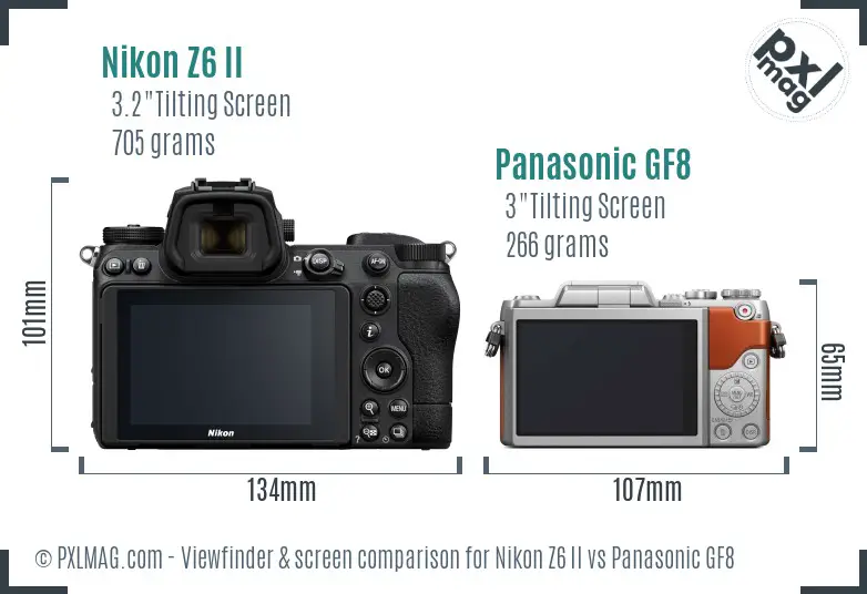 Nikon Z6 II vs Panasonic GF8 Screen and Viewfinder comparison