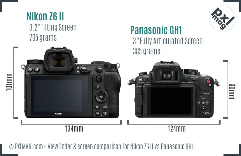 Nikon Z6 II vs Panasonic GH1 Screen and Viewfinder comparison