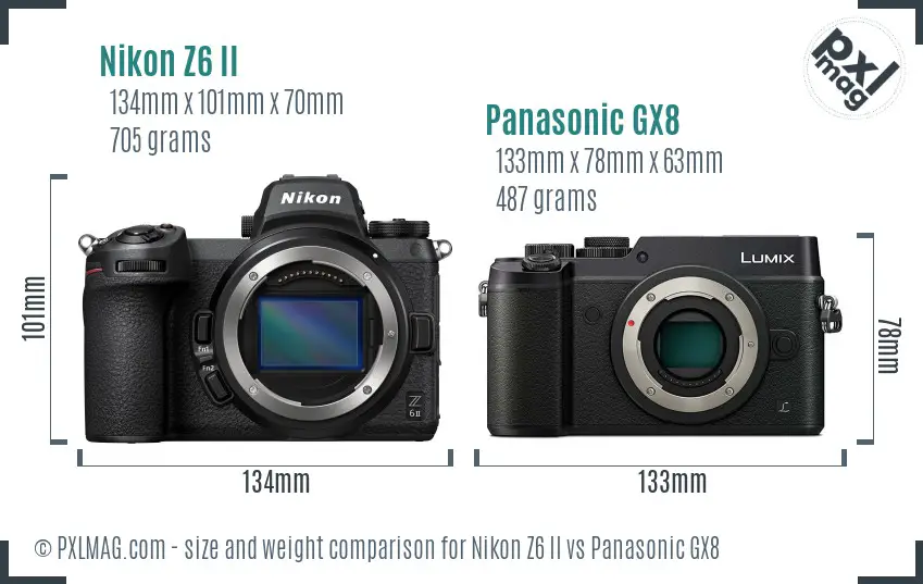 Nikon Z6 II vs Panasonic GX8 size comparison