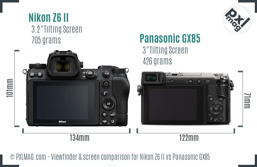 Nikon Z6 II vs Panasonic GX85 Screen and Viewfinder comparison