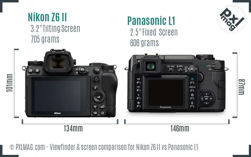 Nikon Z6 II vs Panasonic L1 Screen and Viewfinder comparison