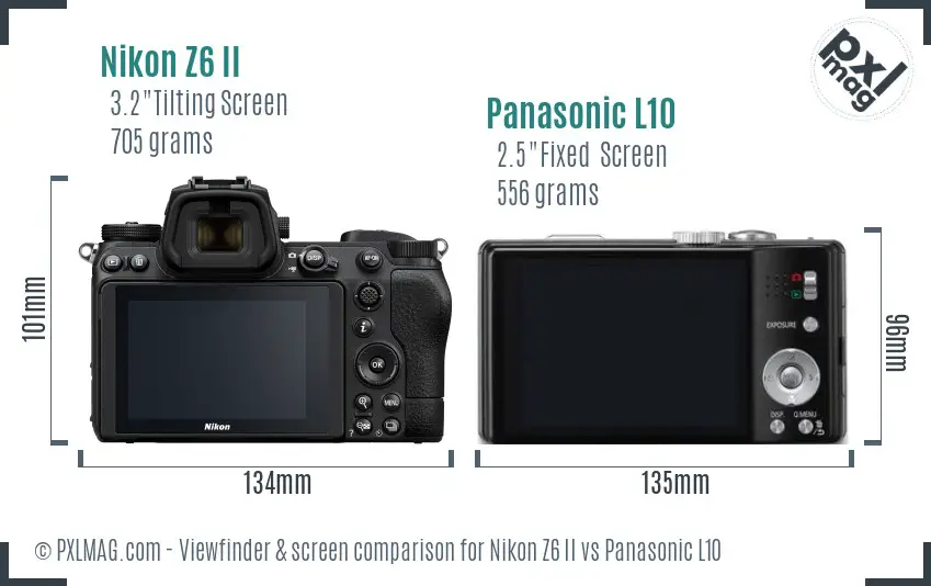 Nikon Z6 II vs Panasonic L10 Screen and Viewfinder comparison