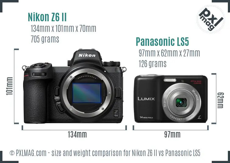 Nikon Z6 II vs Panasonic LS5 size comparison