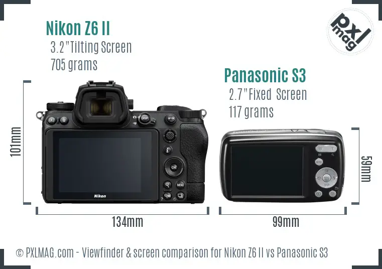 Nikon Z6 II vs Panasonic S3 Screen and Viewfinder comparison