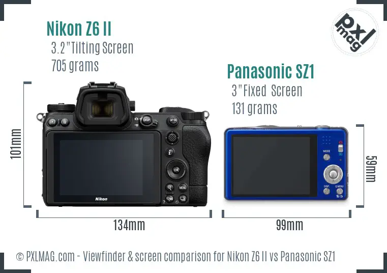 Nikon Z6 II vs Panasonic SZ1 Screen and Viewfinder comparison