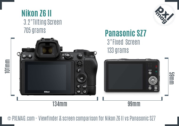 Nikon Z6 II vs Panasonic SZ7 Screen and Viewfinder comparison