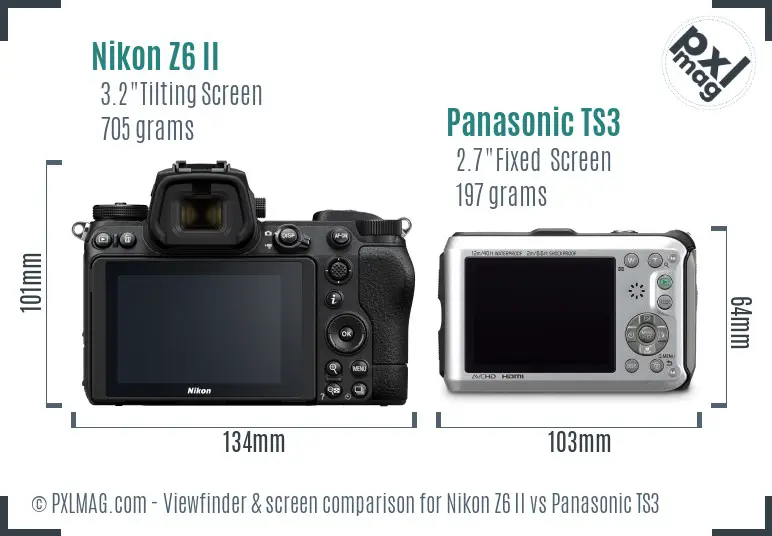 Nikon Z6 II vs Panasonic TS3 Screen and Viewfinder comparison