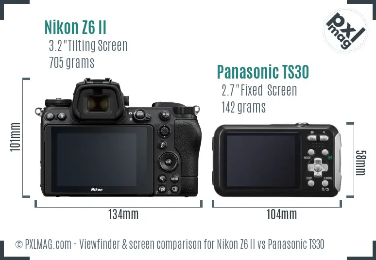 Nikon Z6 II vs Panasonic TS30 Screen and Viewfinder comparison
