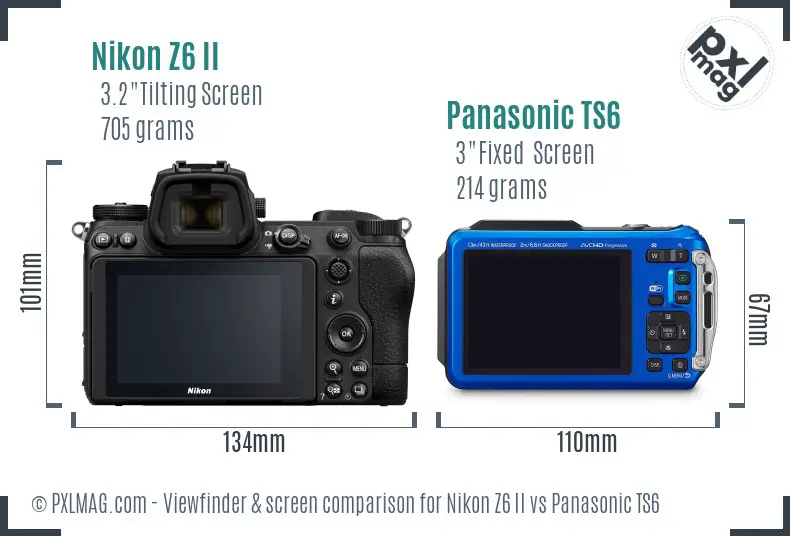Nikon Z6 II vs Panasonic TS6 Screen and Viewfinder comparison