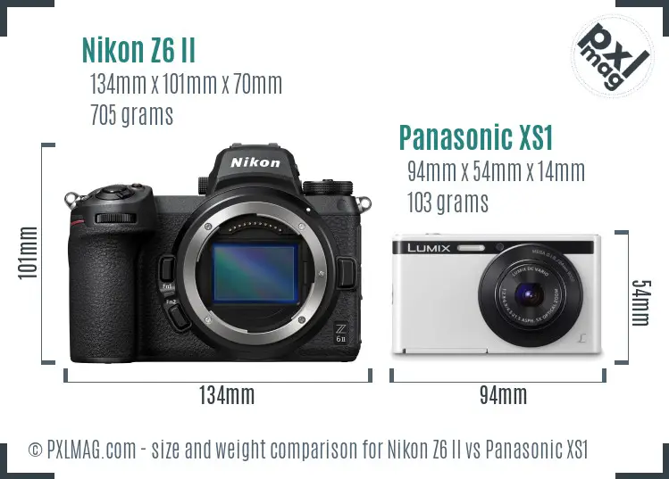 Nikon Z6 II vs Panasonic XS1 size comparison