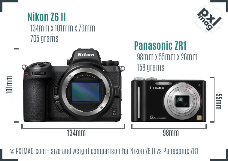 Nikon Z6 II vs Panasonic ZR1 size comparison