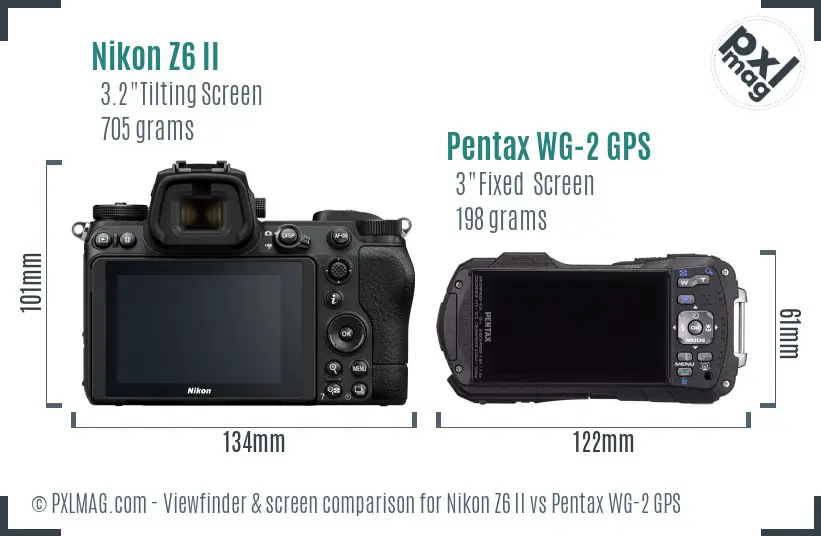 Nikon Z6 II vs Pentax WG-2 GPS Screen and Viewfinder comparison