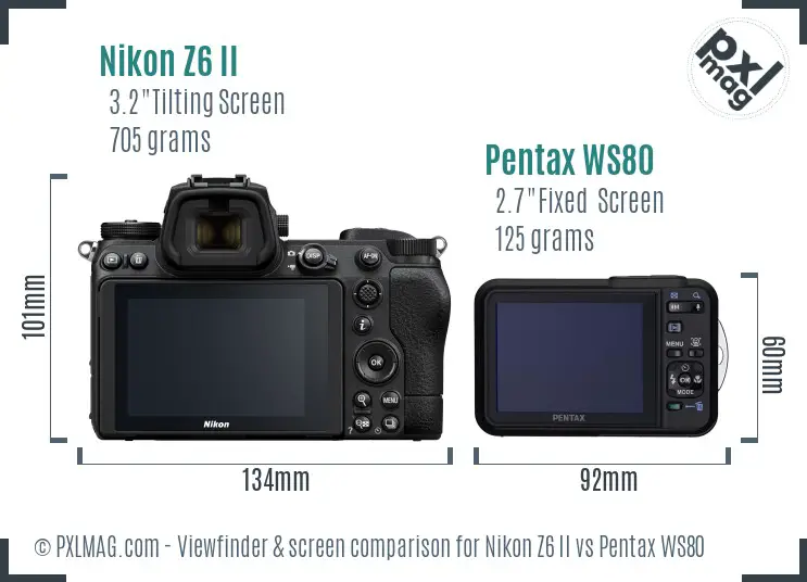 Nikon Z6 II vs Pentax WS80 Screen and Viewfinder comparison