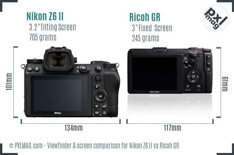 Nikon Z6 II vs Ricoh GR Screen and Viewfinder comparison Nikon Z6 II vs Ricoh GR Screen and Viewfinder comparison