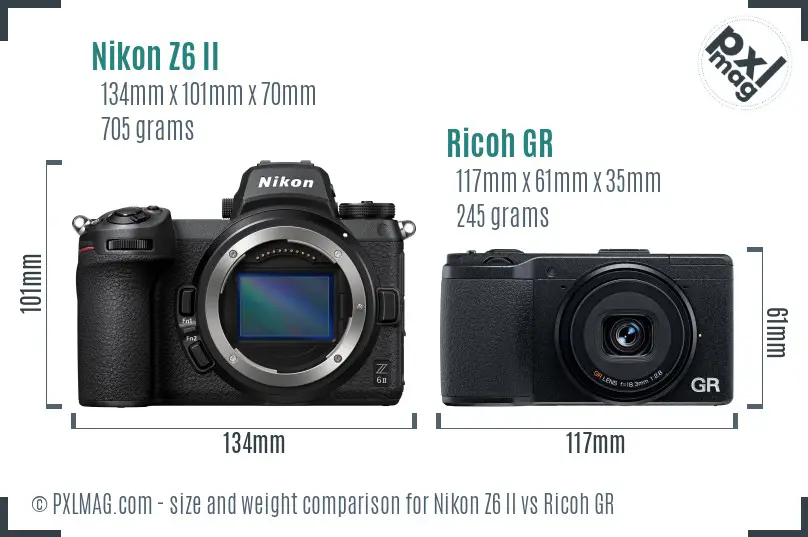 Nikon Z6 II vs Ricoh GR size comparison Nikon Z6 II vs Ricoh GR size comparison