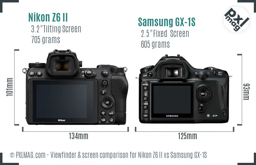 Nikon Z6 II vs Samsung GX-1S Screen and Viewfinder comparison