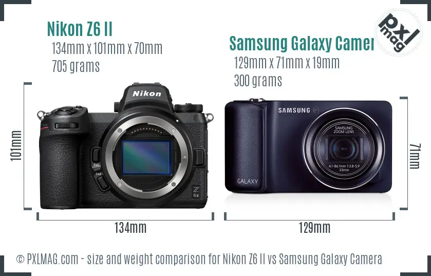 Nikon Z6 II vs Samsung Galaxy Camera size comparison Nikon Z6 II vs Samsung Galaxy Camera size comparison