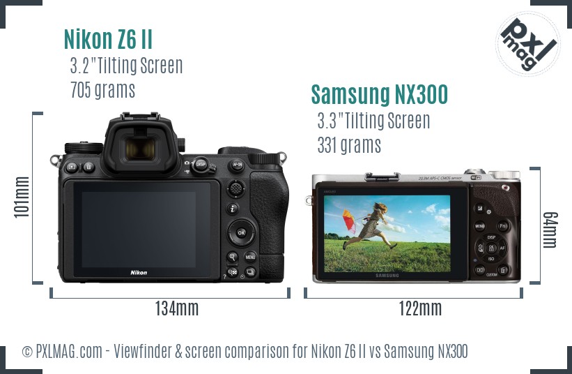 Nikon Z6 II vs Samsung NX300 Screen and Viewfinder comparison
