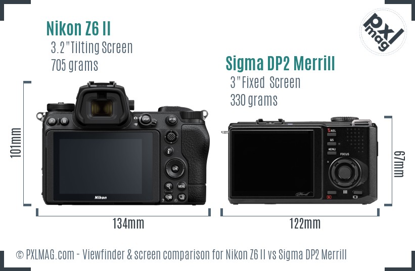 Nikon Z6 II vs Sigma DP2 Merrill Screen and Viewfinder comparison