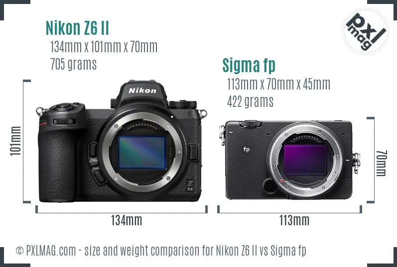 Nikon Z6 II vs Sigma fp size comparison Nikon Z6 II vs Sigma fp size comparison