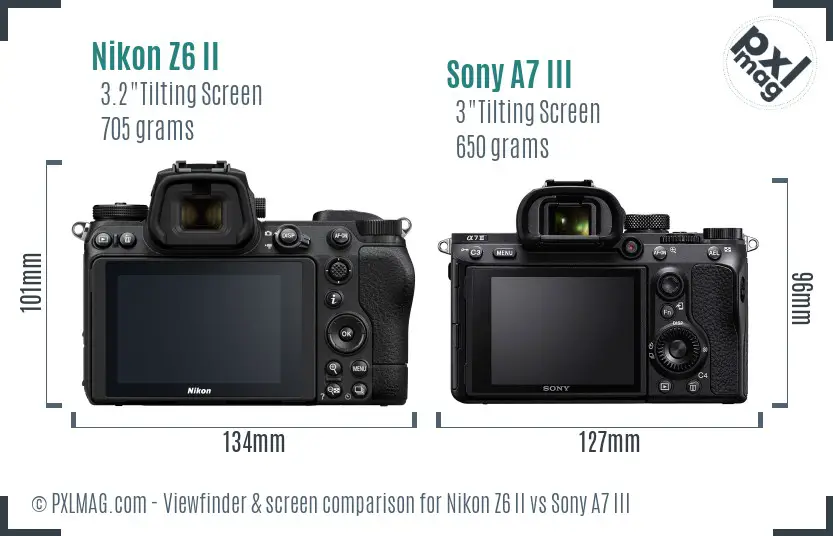 Nikon Z6 II vs Sony A7 III Screen and Viewfinder comparison
