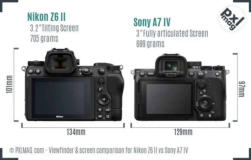 Nikon Z6 II vs Sony A7 IV Screen and Viewfinder comparison