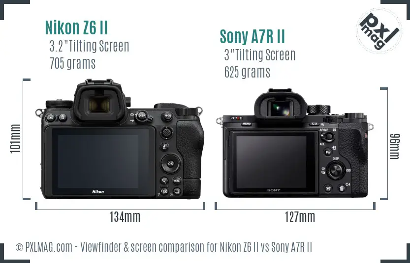 Nikon Z6 II vs Sony A7R II Screen and Viewfinder comparison