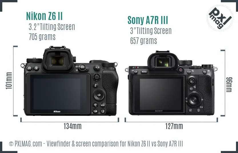 Nikon Z6 II vs Sony A7R III Screen and Viewfinder comparison