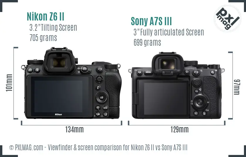 Nikon Z6 II vs Sony A7S III Screen and Viewfinder comparison