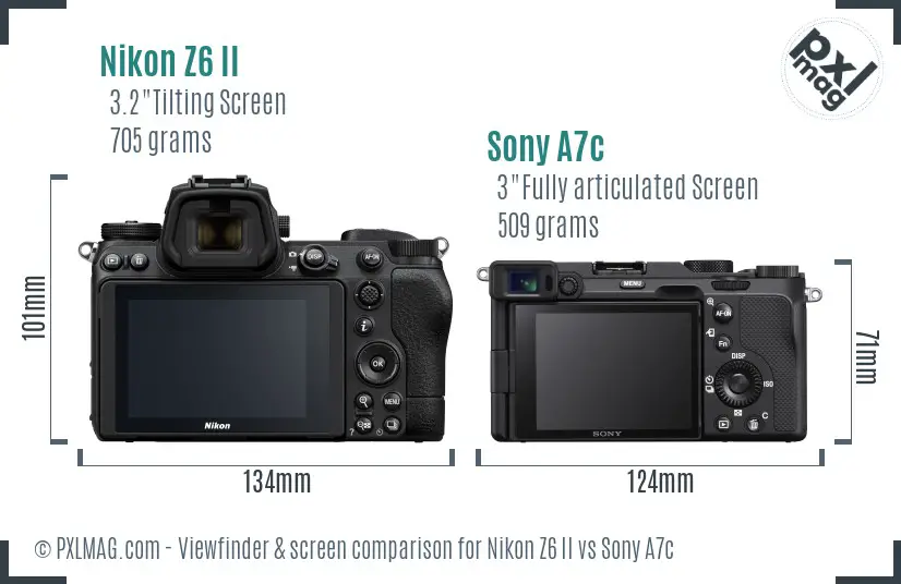Nikon Z6 II vs Sony A7c Screen and Viewfinder comparison