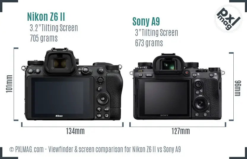 Nikon Z6 II vs Sony A9 Screen and Viewfinder comparison