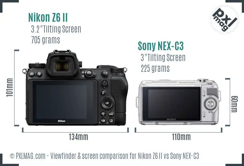 Nikon Z6 II vs Sony NEX-C3 Screen and Viewfinder comparison Nikon Z6 II vs Sony NEX-C3 Screen and Viewfinder comparison
