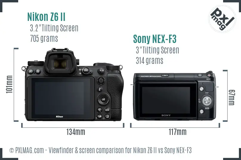 Nikon Z6 II vs Sony NEX-F3 Screen and Viewfinder comparison